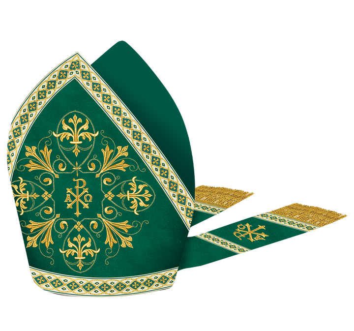 Mitre with Embroidered Motif and Trims