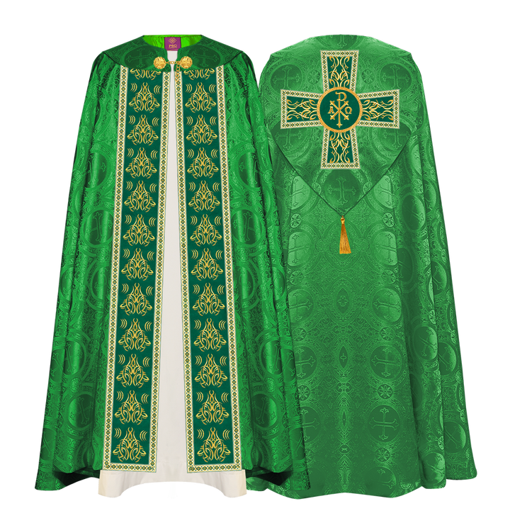 GOTHIC COPE VESTMENTS WITH LITURGICAL EMBROIDERY AND TRIMS