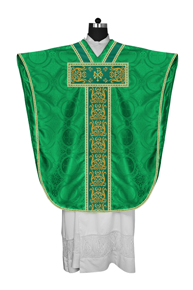 BORROMEAN CHASUBLE VESTMENT ENHANCED WITH MOTIFS AND TRIMS