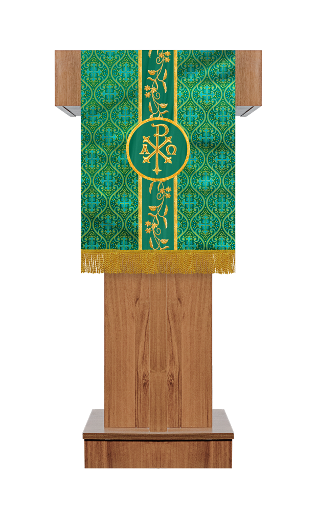 PULPIT/LECTERN WITH ADORNED FLORAL TRIM