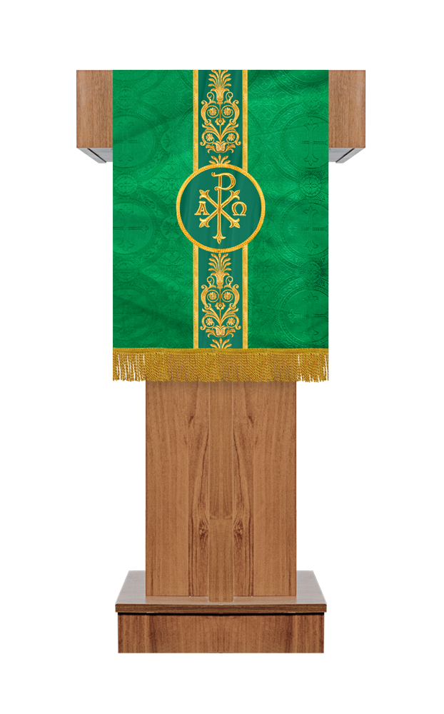 PULPIT/LECTERN WITH LITURGICAL MOTIF AND TRIM