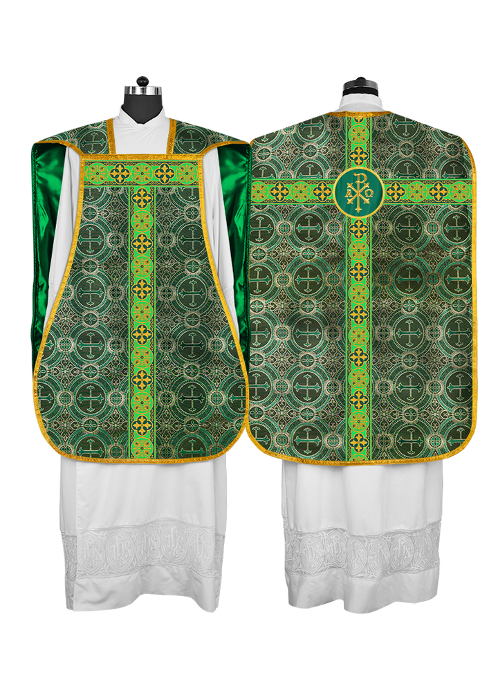 Roman Fiddleback Vestment with Motifs and Braided Trims