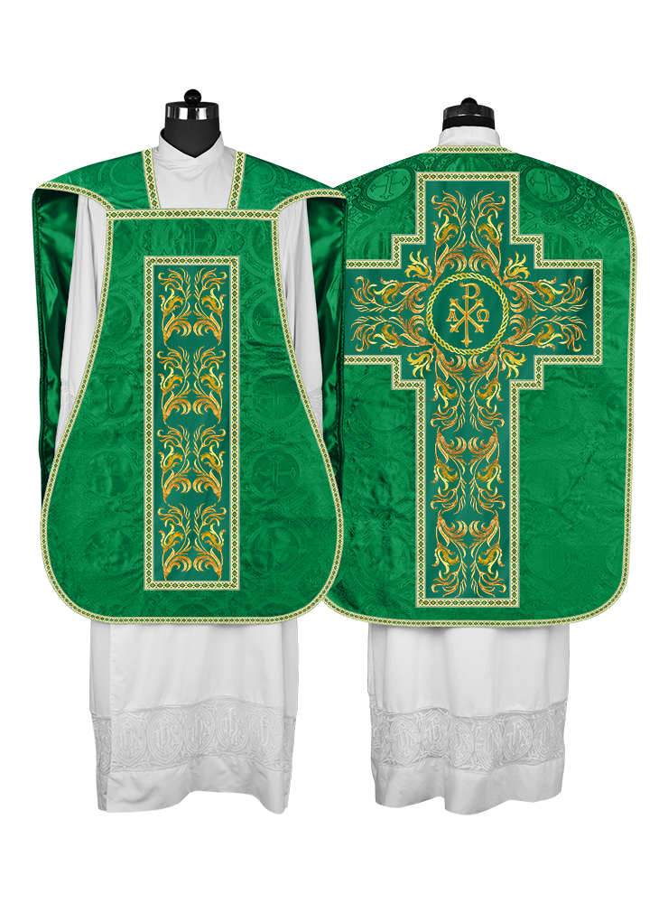 Roman Chasuble Vestment  with Woven Braids and Trims