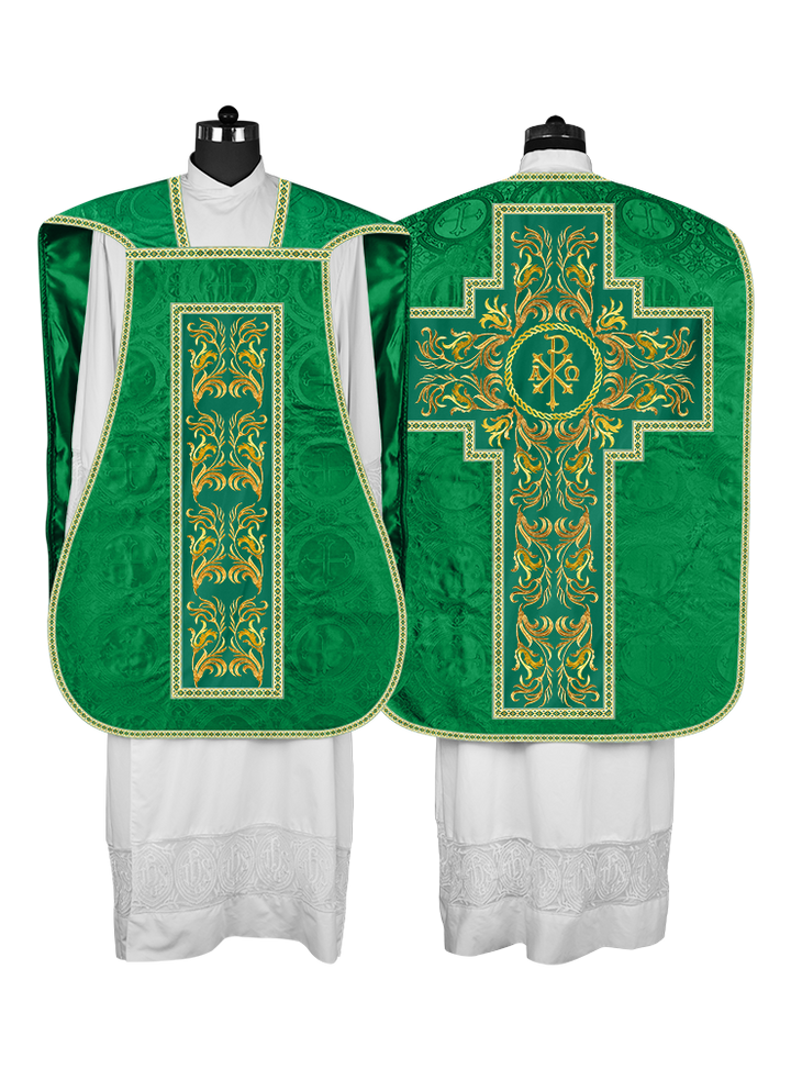 Roman Chasuble Vestment  with Woven Braids and Trims