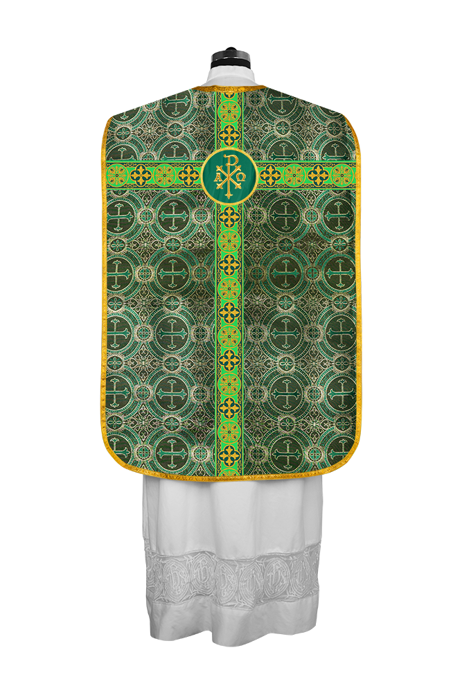 Roman Fiddleback Vestment with Motifs and Braided Trims
