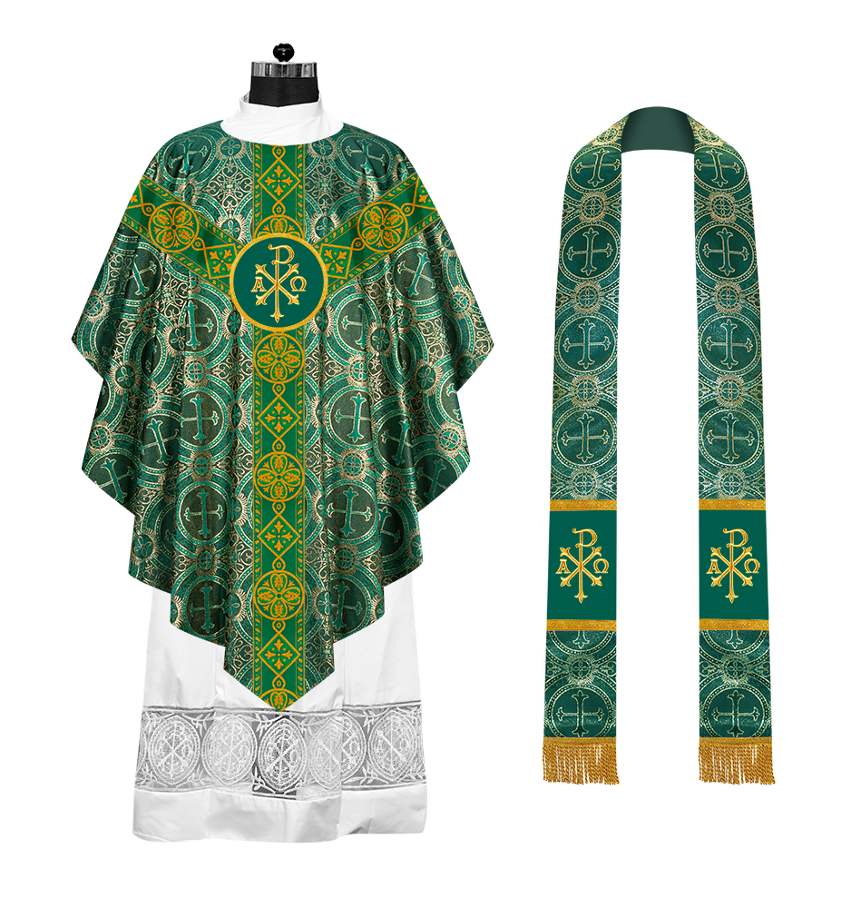 Pugin Style Chasuble with Embroidered Orphrey