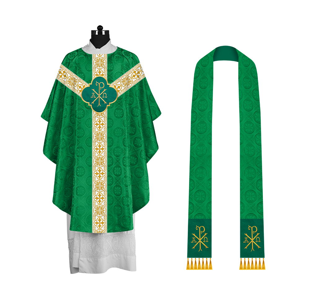 Gothic Chasuble with Woven Braided Orphrey Detailing