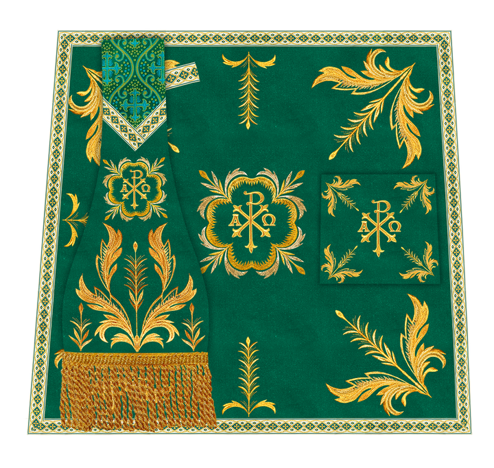 Mass Set Vestment with Embroidery Trims
