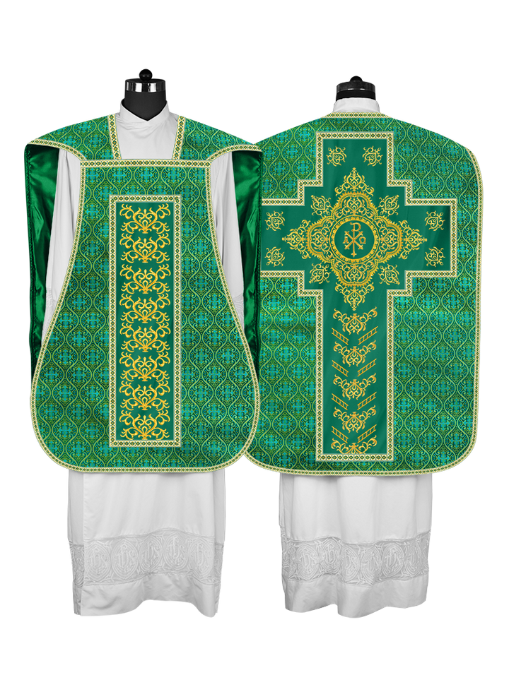 Traditional Fiddleback Vestments with Motifs and Trims