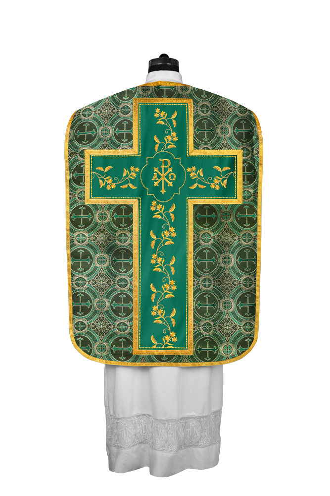 Elegant Roman chasuble vestment - Floral collection