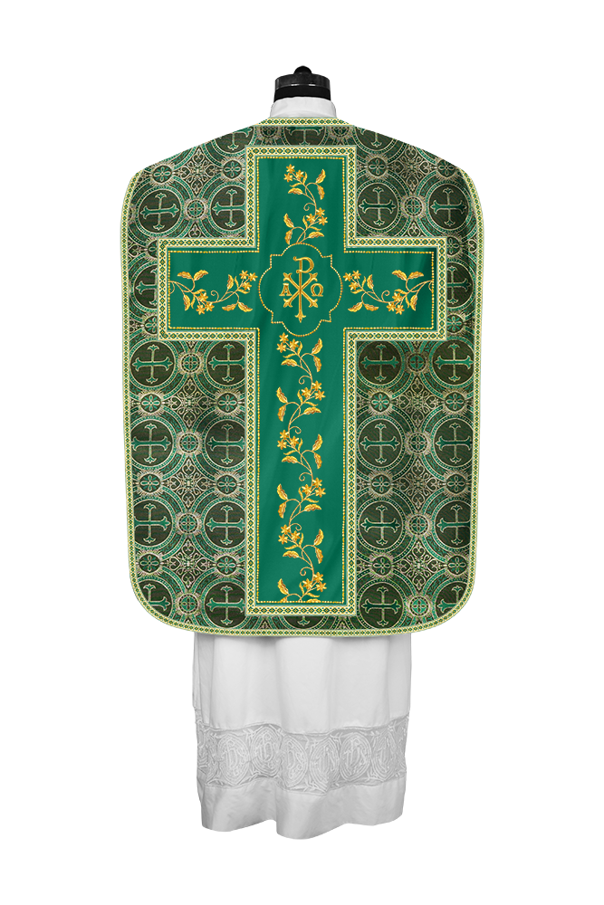 Roman Chasuble vestment with Floral Design and Trims