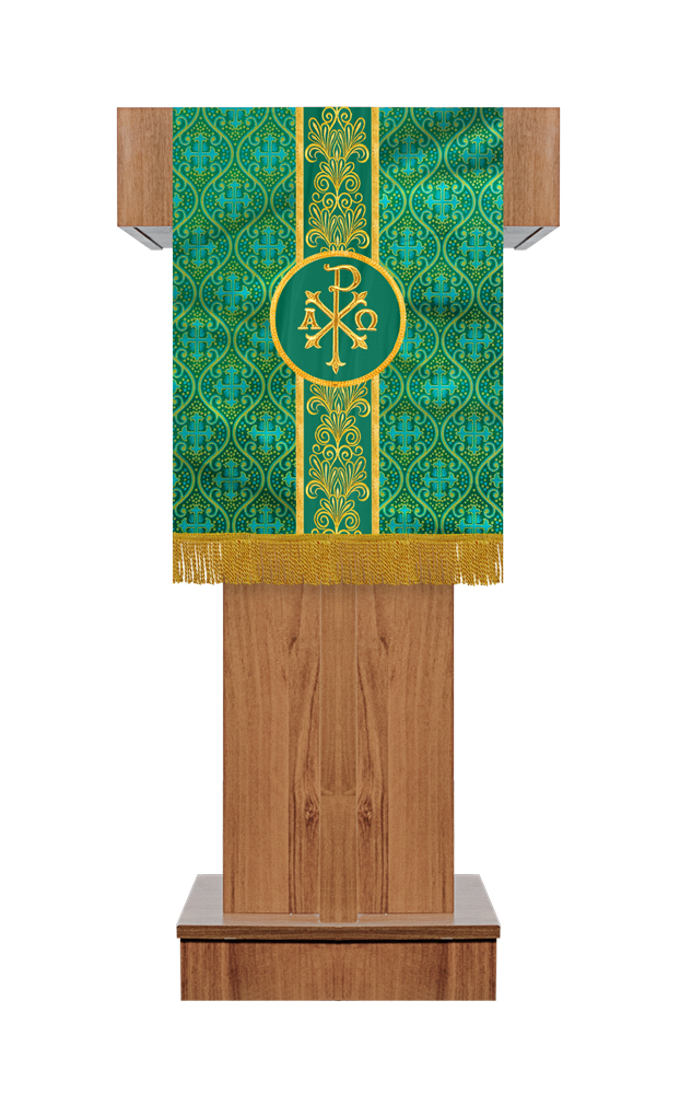 PULPIT/LECTERN WITH GOLDEN EMBROIDERY TRIM