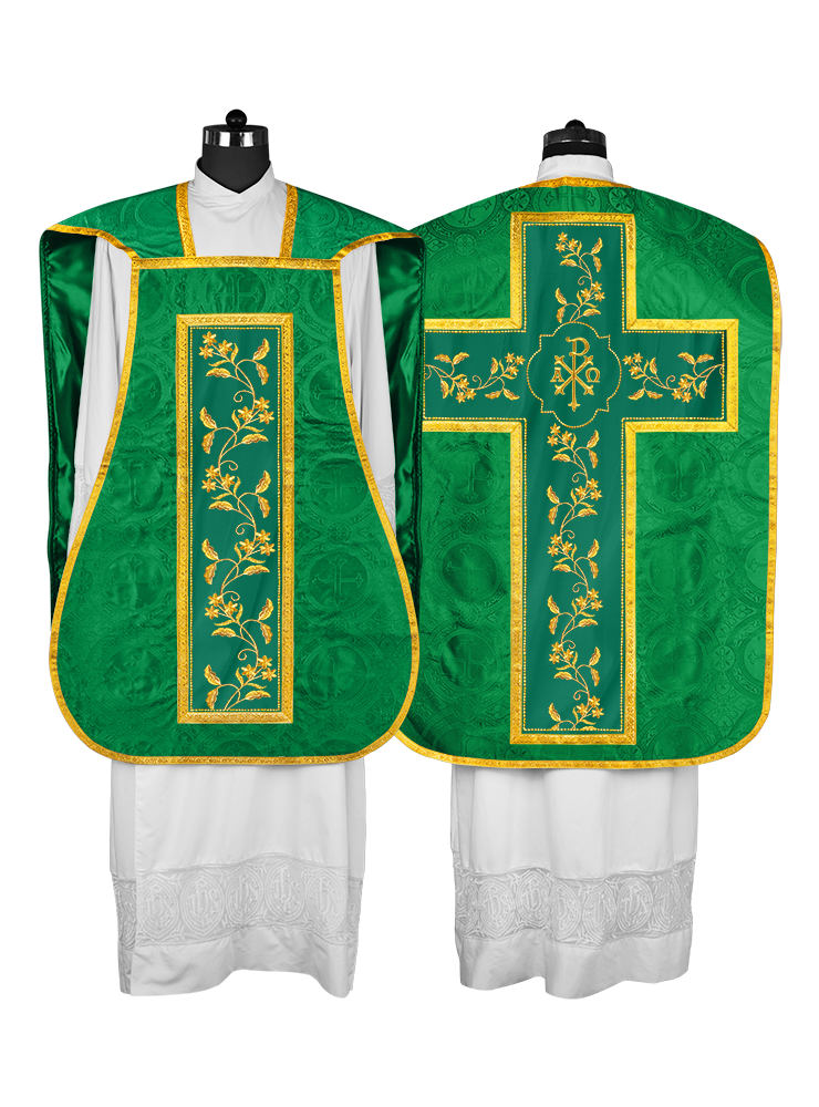 Elegant Roman chasuble vestment - Floral collection