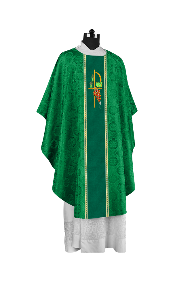 Premium Gothic Chasuble Adorned with Embroidered Motif