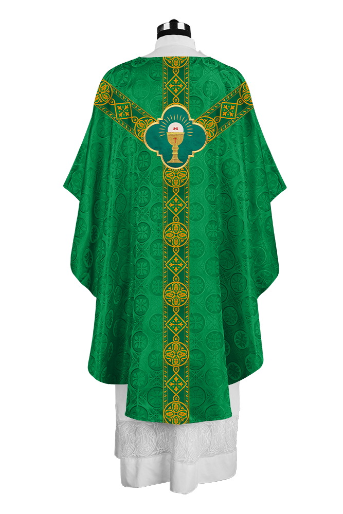 Gothic Liturgical Chasuble with Woven Braids and Spiritual Motif