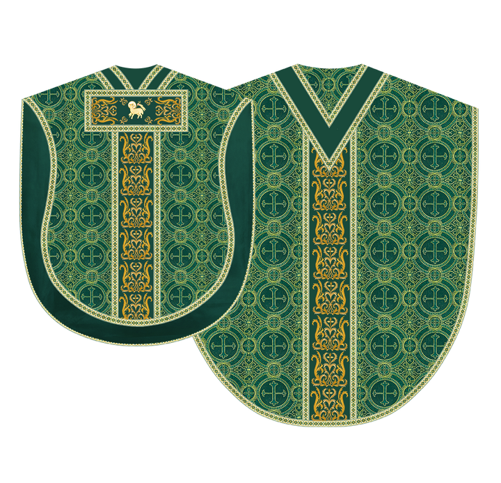 BORROMEAN CHASUBLE VESTMENT ENHANCED WITH MOTIFS AND TRIMS