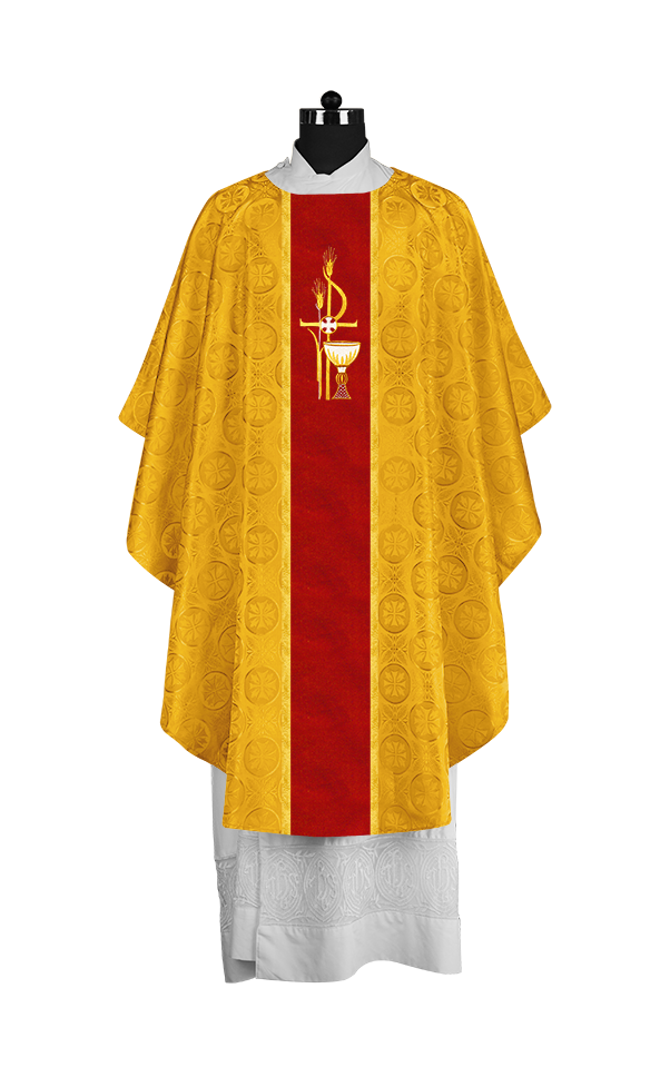 Gothic Chasuble with Elegant Embroidered Liturgical Motif