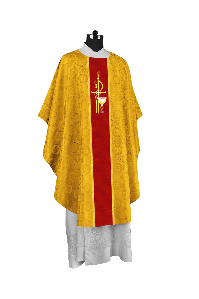 Gothic Chasuble with Elegant Embroidered Liturgical Motif