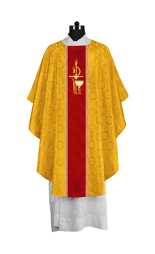 Premium Gothic Chasuble Adorned with Embroidered Motif