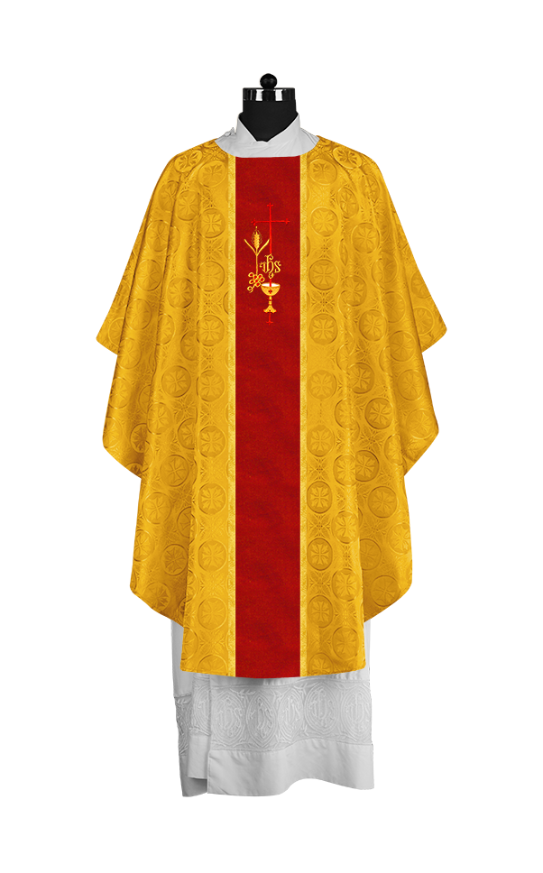 Gothic Chasuble with Elegant Embroidered Liturgical Motif