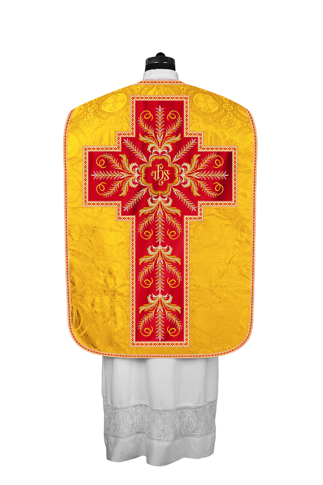 Roman Chasuble Vestment with Detailed Orphrey