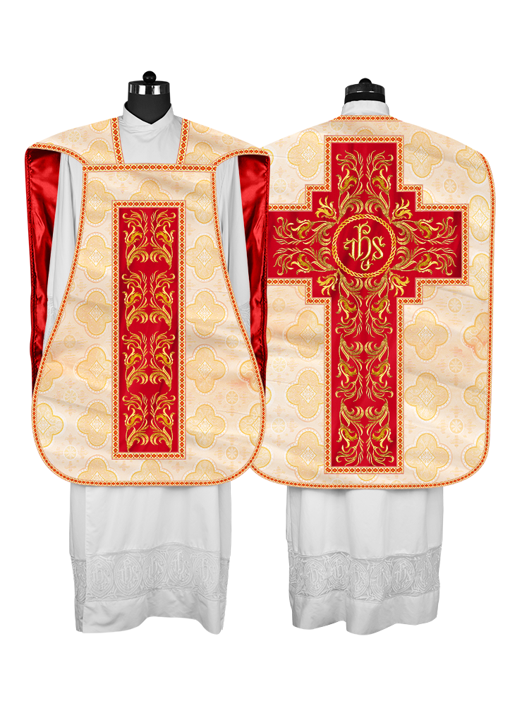 Roman Chasuble Vestment  with Woven Braids and Trims