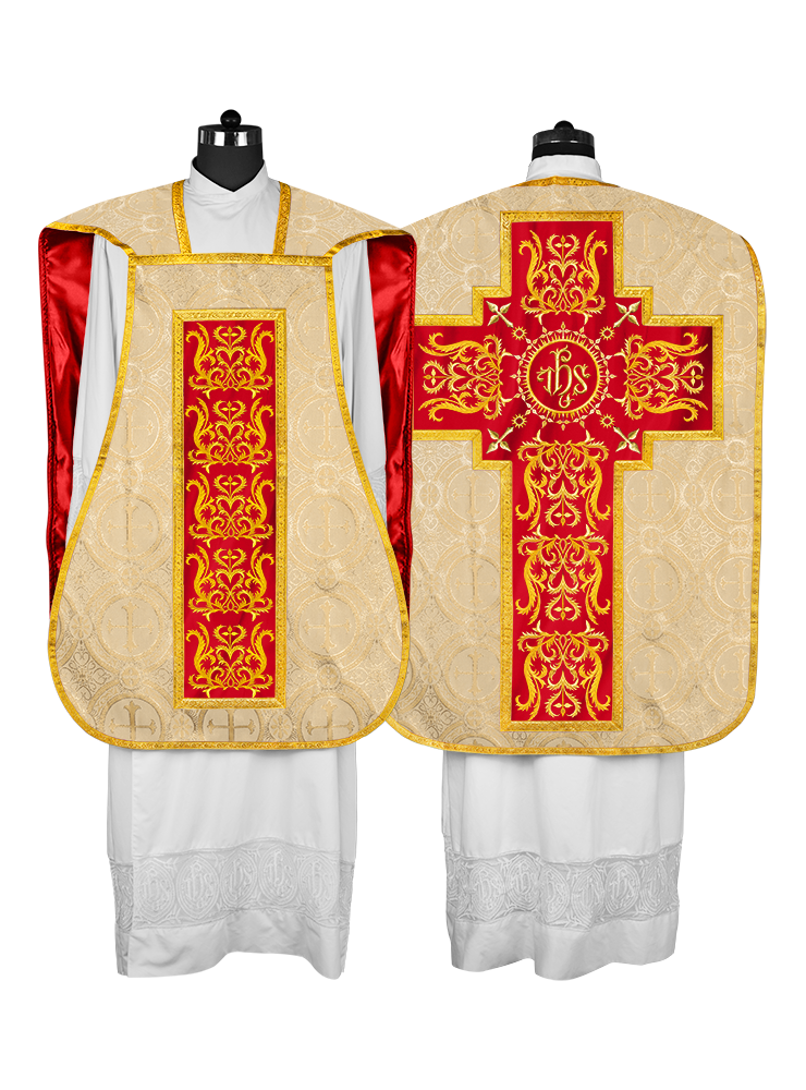 Fiddleback vestment with golden orphrey - Spiritus Collection