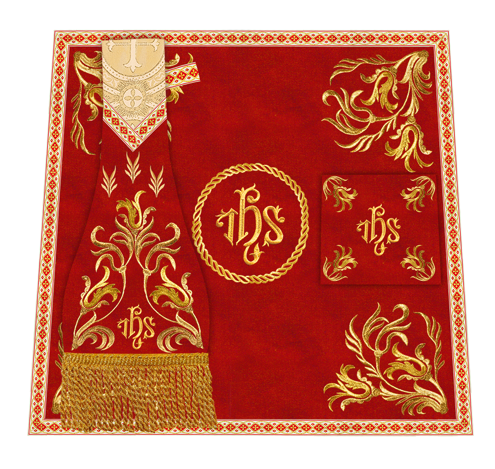 Mass Set Vestment with Embroidered Motif