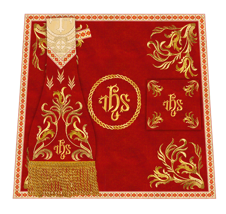 Mass Set Vestment with Embroidered Motif