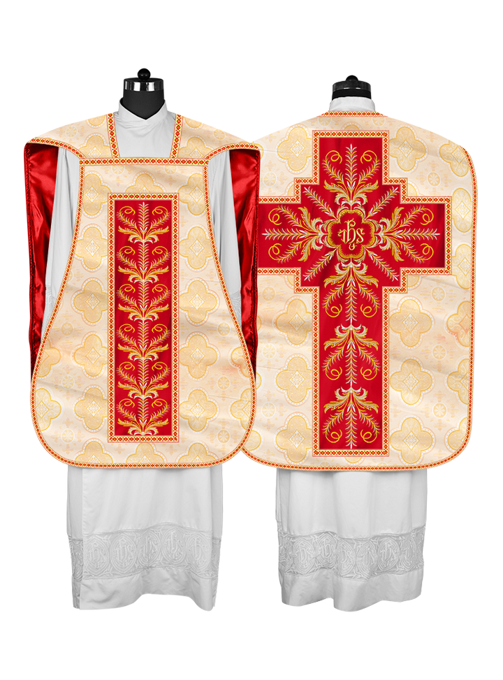 Roman Chasuble Vestment with Detailed Orphrey