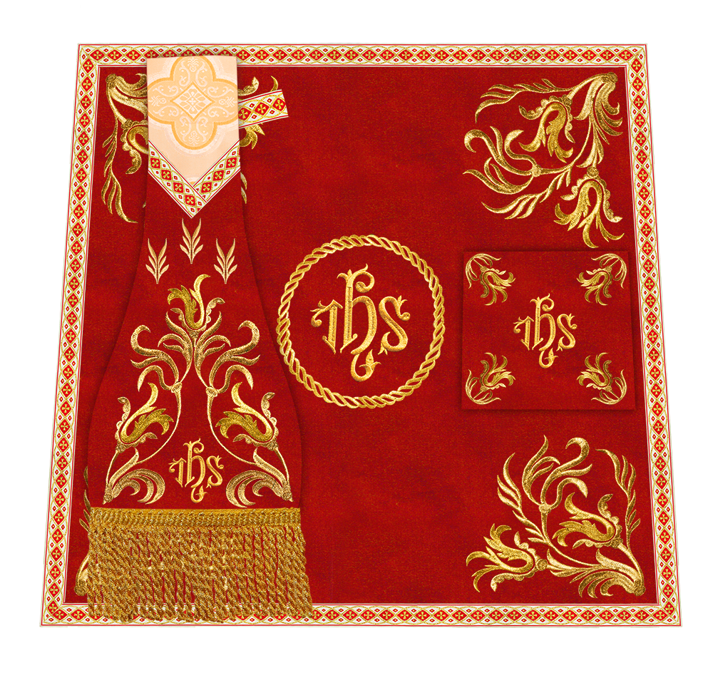 Mass Set Vestment with Embroidered Motif