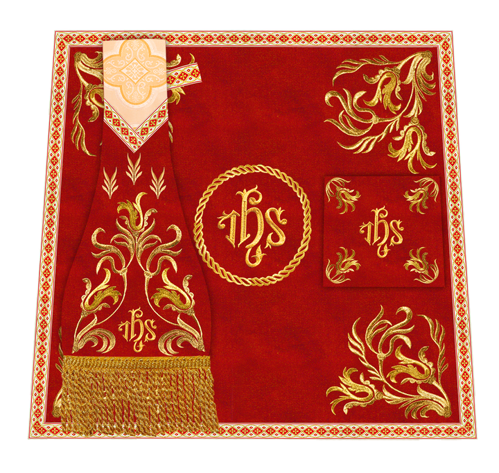 Mass Set Vestment with Embroidered Motif