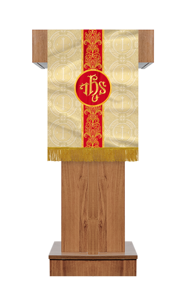 PULPIT/LECTERN WITH GOLDEN EMBROIDERY TRIM