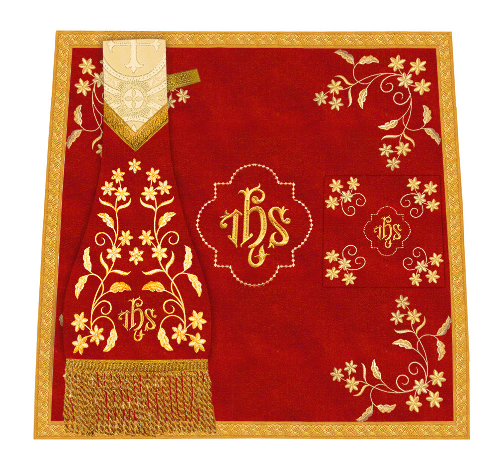 Beautiful mass set with golden embroidery - Floral collection