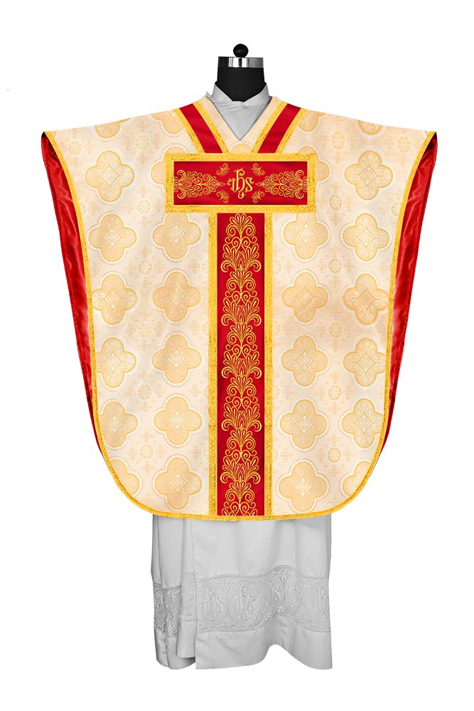 BORROMEAN CHASUBLE WITH EMBROIDERED LACE