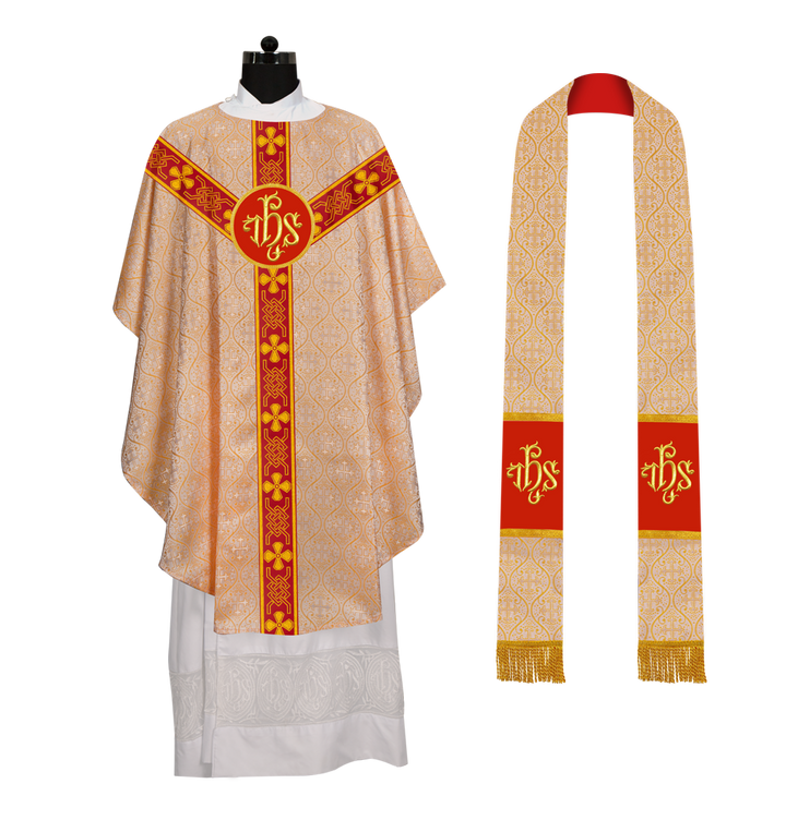 Gothic Chasuble - Y Type with woven braids