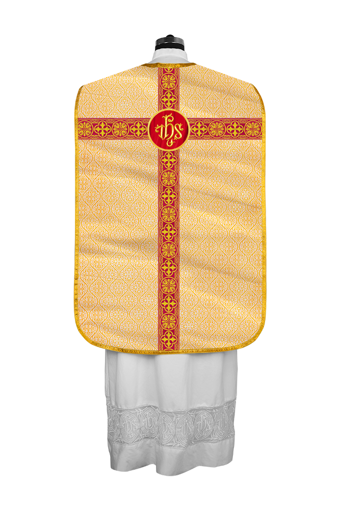 Fiddleback Vestment with Motif and Woven Braided Trims