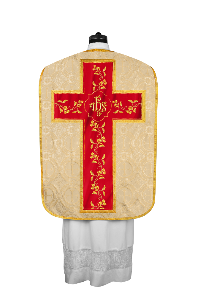 Elegant Roman chasuble vestment - Floral collection