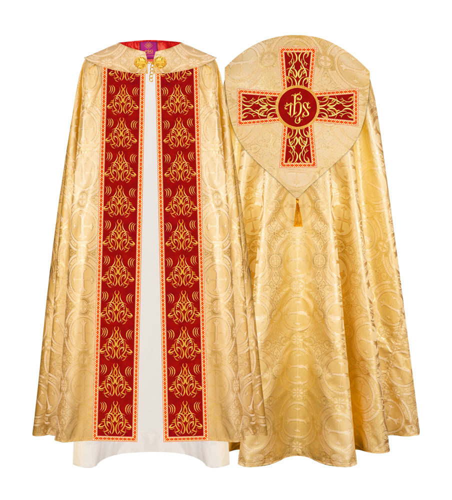 GOTHIC COPE VESTMENTS WITH LITURGICAL EMBROIDERY AND TRIMS