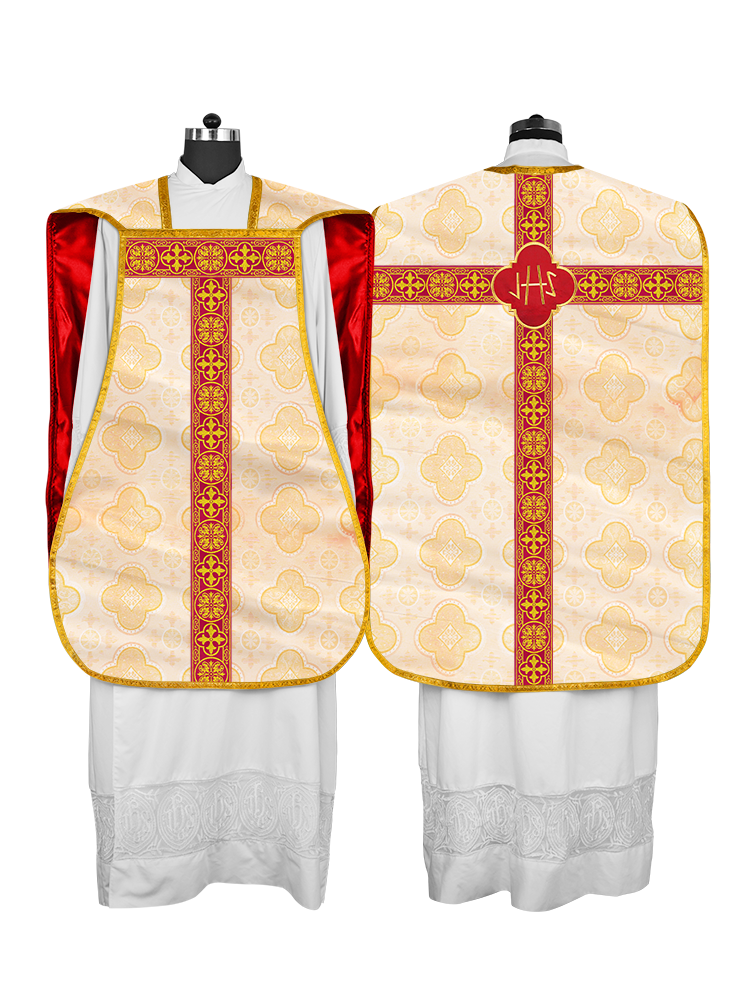 Roman Chasuble Fiddleback with Braided Trims
