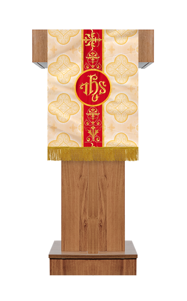 PULPIT/LECTERN WITH EMBROIDERED TRIM