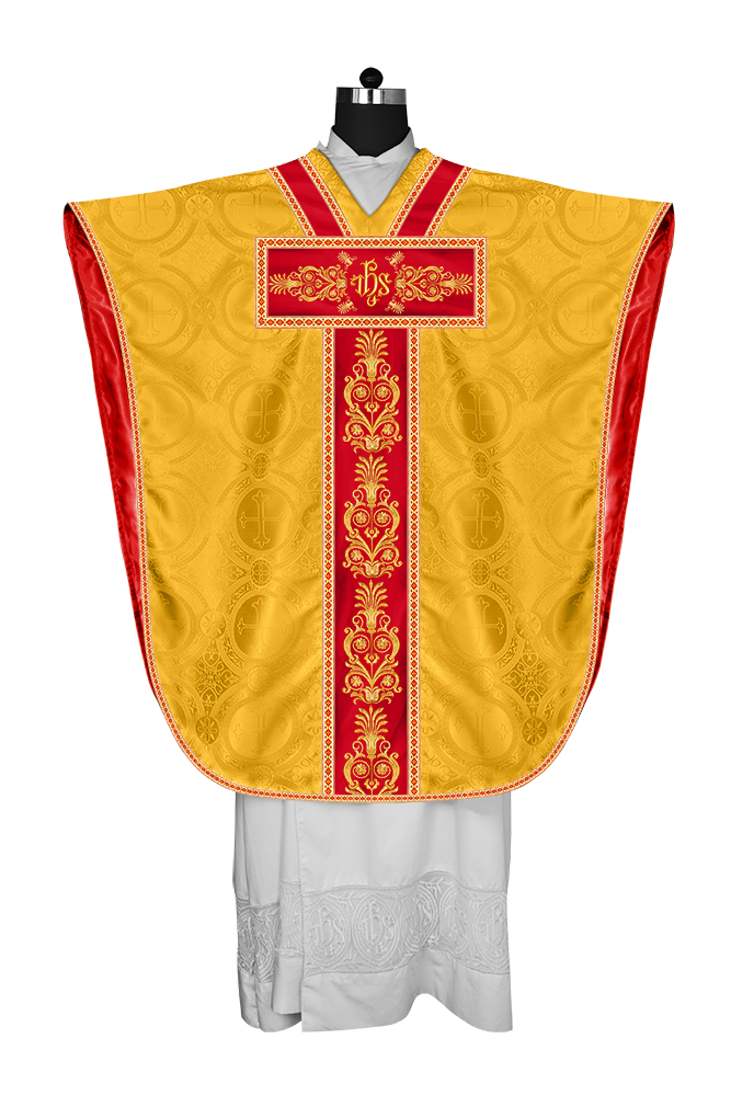 BORROMEAN CHASUBLE VESTMENT WITH DETAILED BRAIDS AND TRIMS