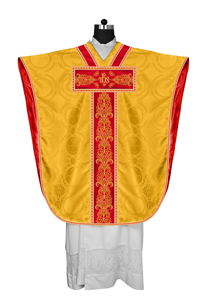 SPIRITUAL BORROMEAN CHASUBLE WITH Y TYPE ORPHREY AND TRIMS