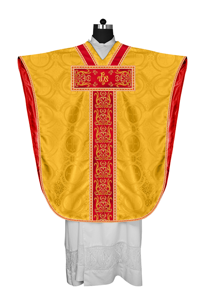 BORROMEAN CHASUBLE VESTMENT ENHANCED WITH MOTIFS AND TRIMS