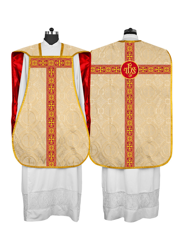 Fiddleback Vestment with Motif and Woven Braided Trims