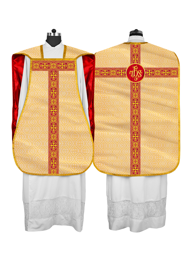 Fiddleback Vestment with Motif and Woven Braided Trims