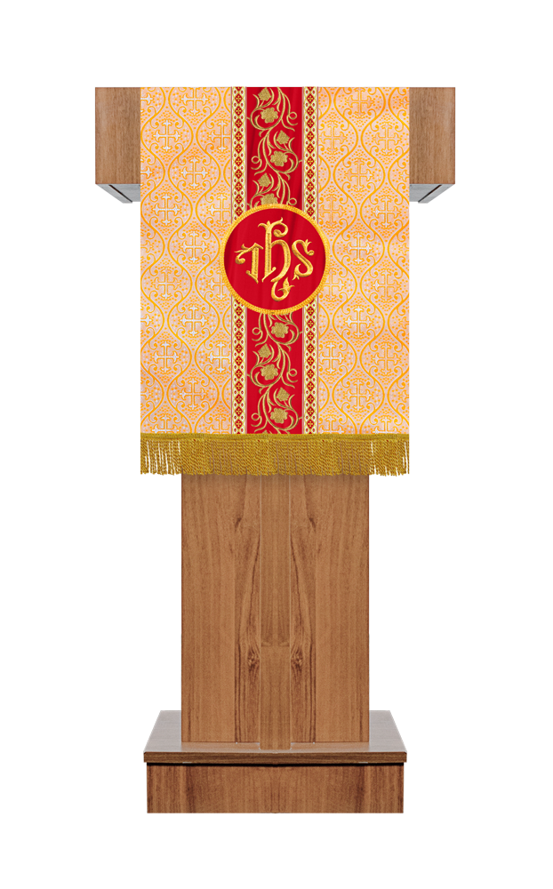 Pulpit/Lectern with Grapes Embroidered Trims and Motif