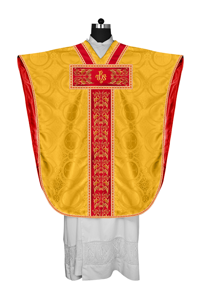 LITURGICAL BORROMEAN CHASUBLE WITH DETAILED EMBROIDERY AND TRIMS