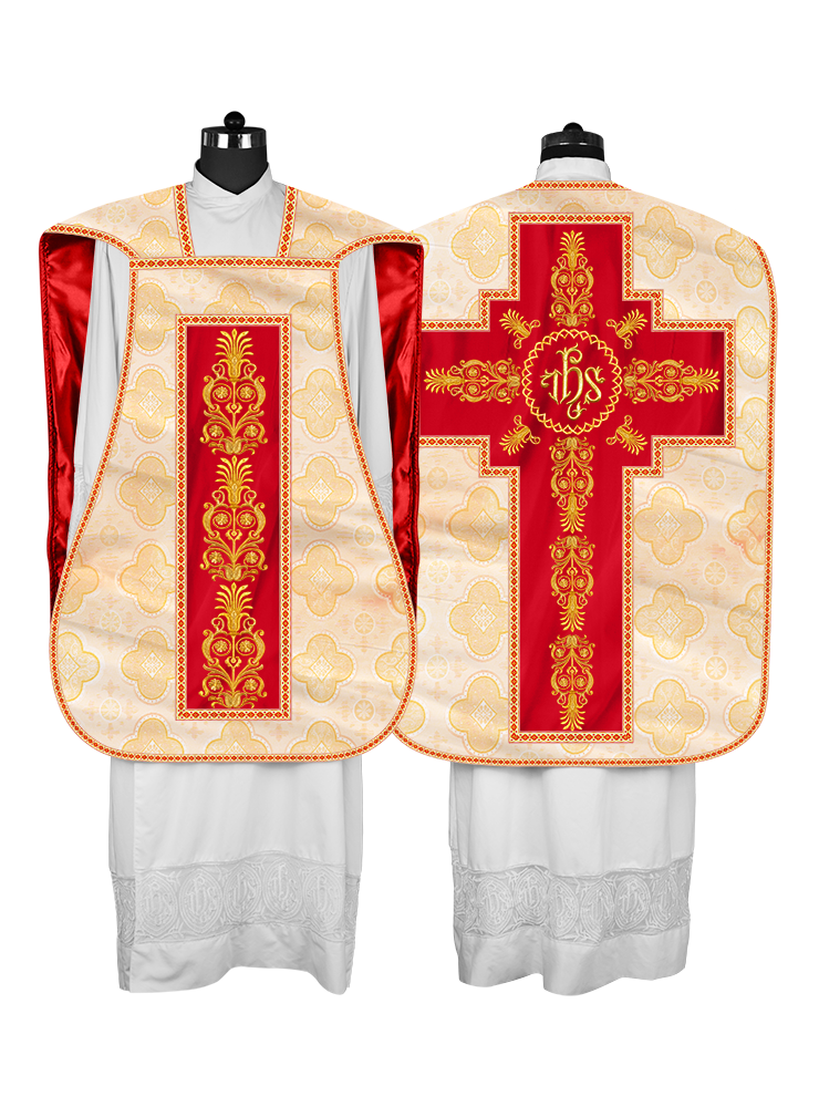 Roman Chasuble Vestments Adorned with Trims