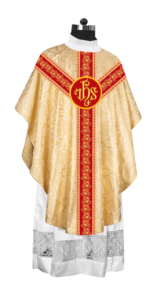 EMBROIDERED GOTHIC CHASUBLE ADORNED WITH GRAPES DESIGN